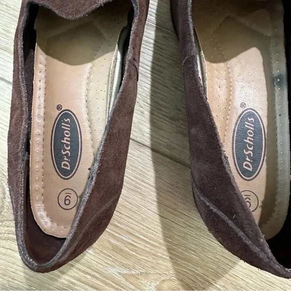 Dr. Scholl’s Diana Women’s Leather Suede Brown Slip-On Mule Loafers Size 9 GUC - Picture 3 of 9